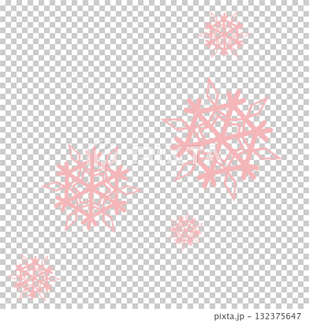 A simple illustration of lots of pink snowflakes 132375647