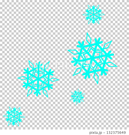 A simple illustration of many snowflakes in vibrant light blue 132375649