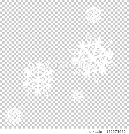 Illustration of many simple white snowflakes 132375652