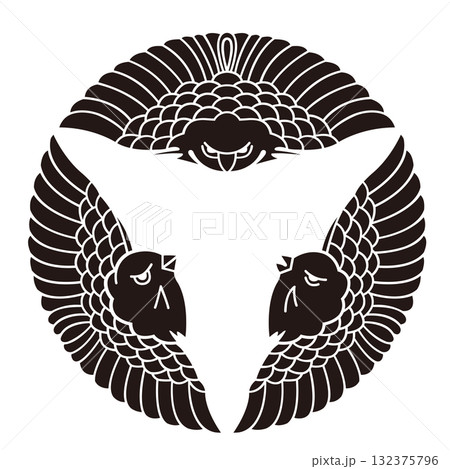 家紋 雀 家紋 雀 132375796