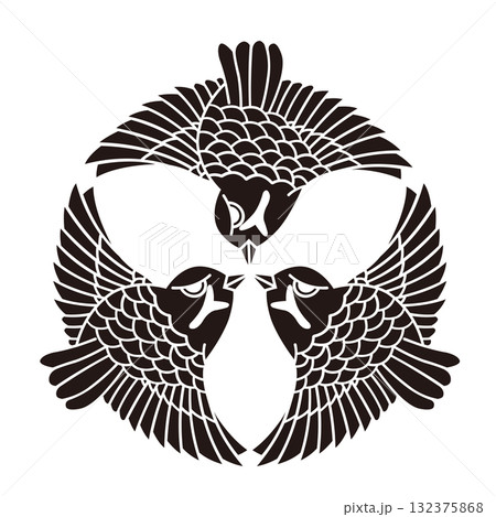 家紋　雀 132375868