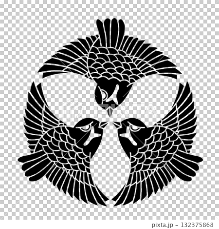 家紋　雀 132375868