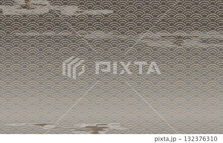 青海波模様の和柄パターン背景　和風テクスチャ　文様柄 132376310