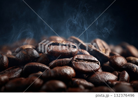 Freshly Roasted Coffee Beans Creating Rich Aroma in the Air Freshly Roasted Coffee Beans Creating Rich Aroma in the Air 132376496