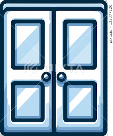 白色雙開門的插圖 132377120