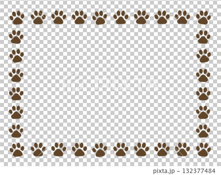 可愛的爪印框架背景材料 132377484