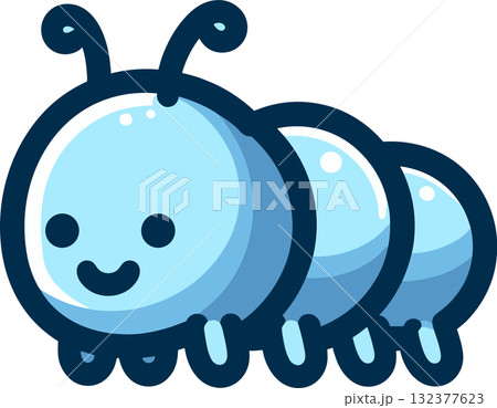 青いイモムシのイラスト 青いイモムシのイラスト 132377623