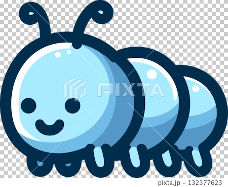 藍色毛毛蟲插圖 藍色毛毛蟲插圖 132377623