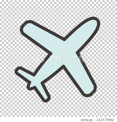 淡藍色飛機簡單圖標 132377662