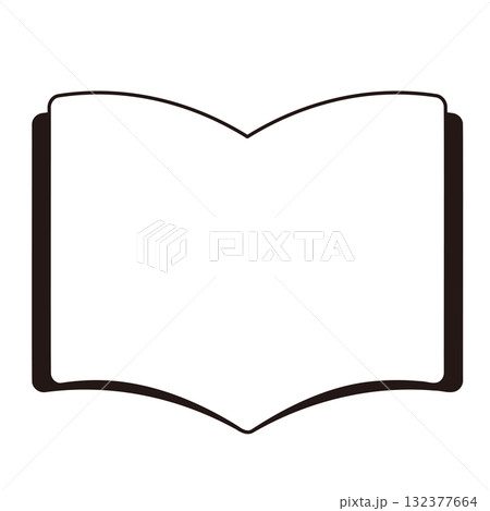シンプルな開いた本の白黒フレーム 132377664