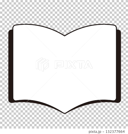 シンプルな開いた本の白黒フレーム 132377664