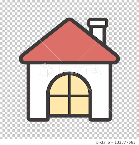 赤い屋根の家のアイコン 132377665