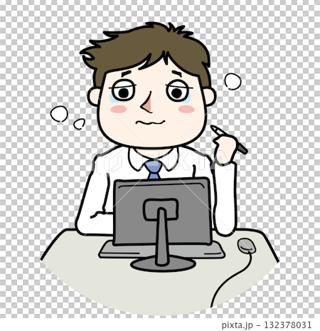 加班後勞累過度的男性上班族 加班後勞累過度的男性上班族 132378031