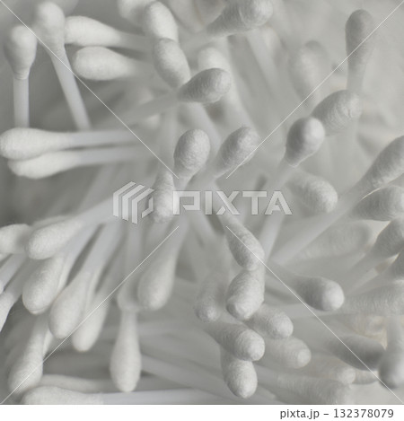 close up of cotton swabs stacked closely 132378079