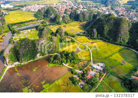 Ngo Dong River in Tam Coc from Above Ngo Dong River in Tam Coc from Above 132378317