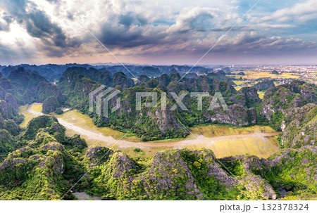 Ngo Dong River in Tam Coc from Above Ngo Dong River in Tam Coc from Above 132378324