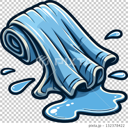 Wet cloth illustration 132378422