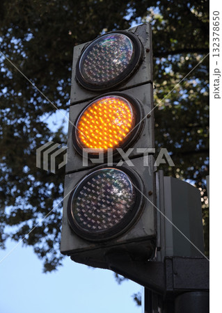 Close-up of city work traffic lights 132378650
