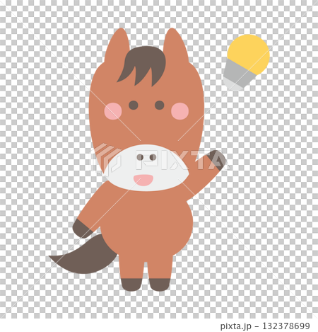 可愛的馬人物插圖素材 132378699