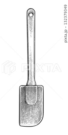 Silicone spatula ink sketch. 132379349