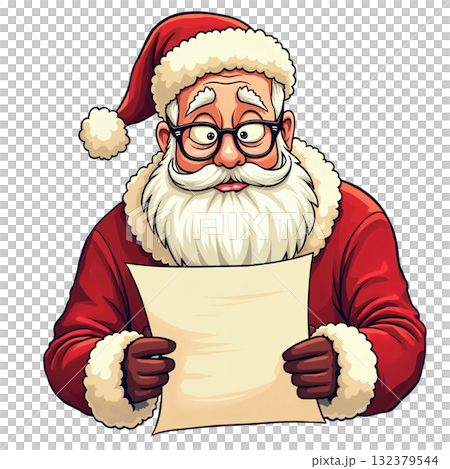 Portrait of Santa Claus holding a letter Portrait of Santa Claus holding a letter 132379544