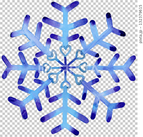 Watercolor Blue Snowflake Hand Drawn Isolated Background Watercolor Blue Snowflake Hand Drawn Isolated Background 132379615