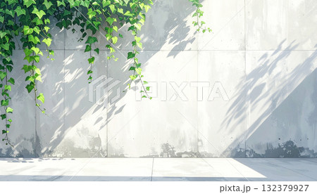 アイビーとおしゃれなコンクリートの背景 132379927