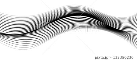 Dynamic flowing wave lines design. technology and sound wave pattern. Vector illustration 132380230