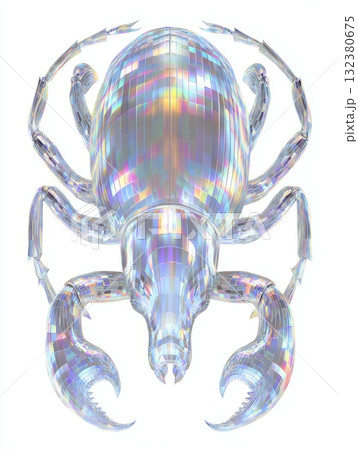 Digital art of a shimmering insect with colorful facets 132380675