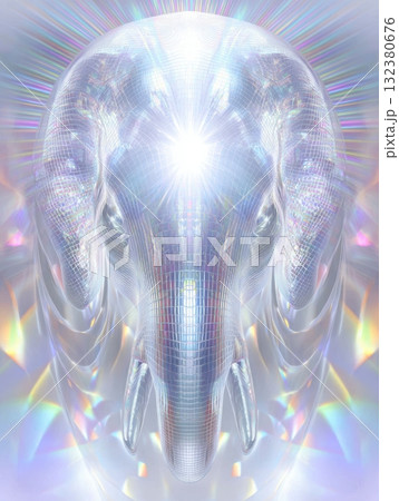 Majestic elephant with luminous glow in vibrant colors Majestic elephant with luminous glow in vibrant colors 132380676