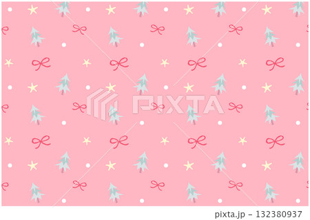 ピンクのクリスマスパターン ピンクのクリスマスパターン 132380937