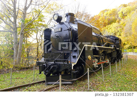 秋の神居古潭のデゴイチ（D51 6） 132381307