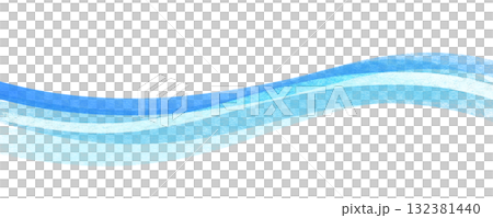 水色の和紙テクスチャのウェーブの背景イラスト 132381440