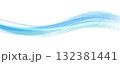 水色の和紙テクスチャのウェーブの背景イラスト 132381441