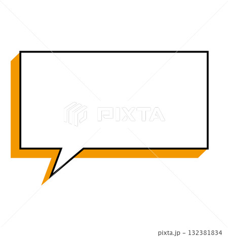 シンプルな吹き出しのイラスト　横長　四角 132381834