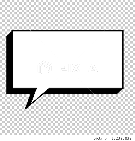 シンプルな吹き出しのイラスト 横長 四角 シンプルな吹き出しのイラスト 横長 四角 132381838