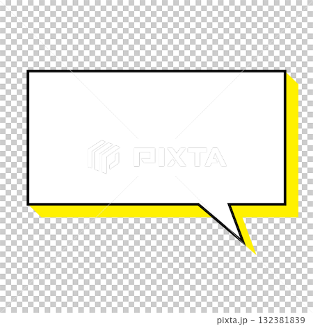 Simple speech bubble illustration, horizontal, square Simple speech bubble illustration, horizontal, square 132381839