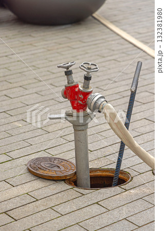 Open Manhole Water Hydrant 132381980