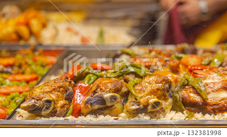 Lamb Shanks Rice Peppers 132381998