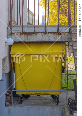 Yellow Plastic Recycling Bin 132382127