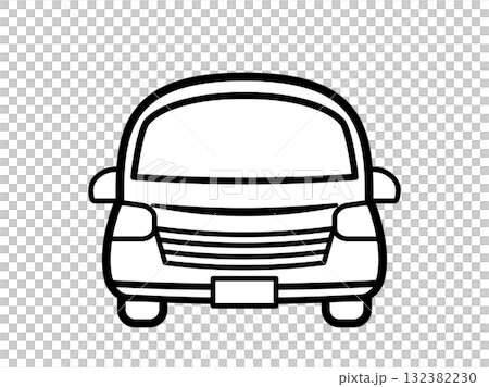 自動車(正面)_モノクロ 自動車(正面)_モノクロ 132382230