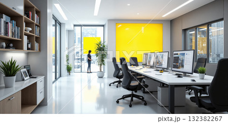 AI-enhanced digital product office with 3D modeling stations, collaborative workspaces, and high-tech lighting. A cutting-edge digital product office featuring AI-enhanced AI-enhanced digital product office with 3D modeling stations, collaborative workspaces, and high-tech lighting. A cutting-edge digital product office featuring AI-enhanced 132382267