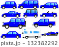 青色のいろんな車 132382292