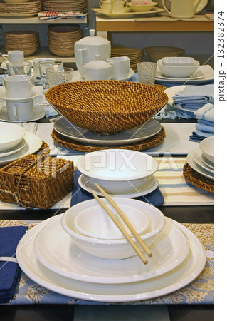 White Porcelain Table Setup 132382374