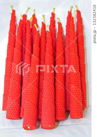 Red beewax candles Red beewax candles 132382410