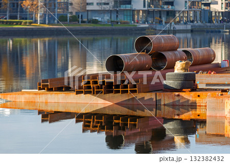 Steel Beams Pipes Barge Steel Beams Pipes Barge 132382432