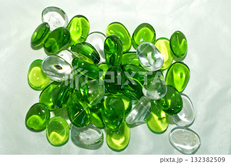 Green white gem stones 132382509