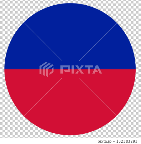 Civil flag of Haiti isolated in circle shape. Civil flag of Haiti isolated in circle shape. 132383293