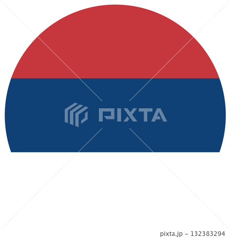 Civil flag of Serbia rounded icon. Rounded button. Serbia flag in circle shape. Civil flag of Serbia rounded icon. Rounded button. Serbia flag in circle shape. 132383294