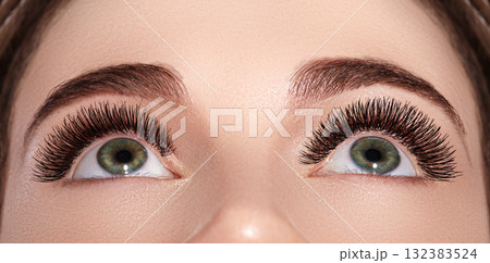 Beautiful Macro Female Eye with Extreme Long Eyelashes and Celebrate Makeup. Perfect Shape Make-up, Fashion Long Lashes Beautiful Macro Female Eye with Extreme Long Eyelashes and Celebrate Makeup. Perfect Shape Make-up, Fashion Long Lashes 132383524